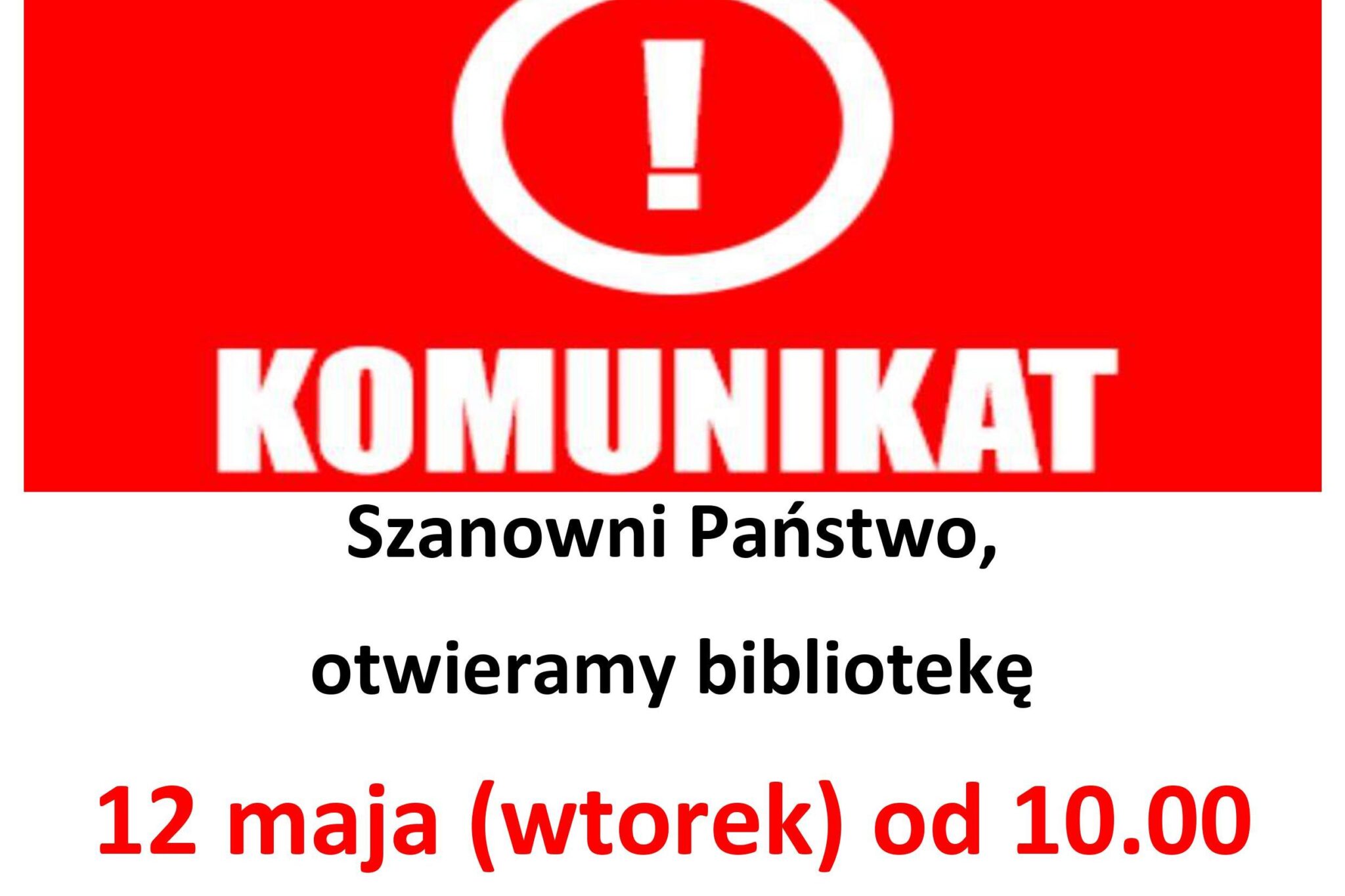 Biblioteka będzie otwarta