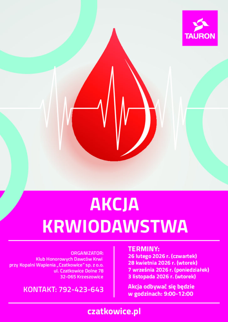Plakat informujący o akcji krwiodawstwa