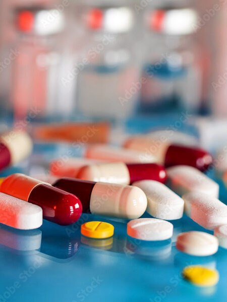 Tabletki rozsypane na stole