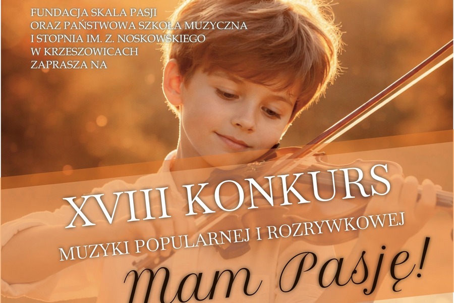 chłopiec grający na skrzypcach, jako grafika do konkursu "Mam Pasję"