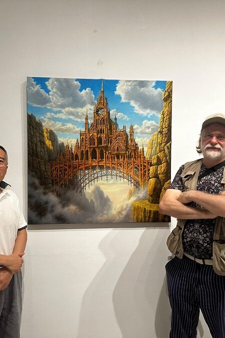Chiński malarz Zhang Wei i Marcin Kołpanowicz