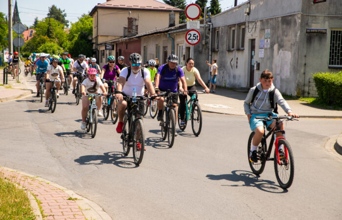 Rowerzyści na trasie rajdu
