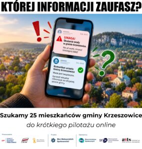 Mieszkańcy gminy Krzeszowice poszukiwani do pilotażu przewodnika „Informacja ratuje”